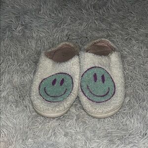 Cozy Fuzzy Slippers with Smiley Face